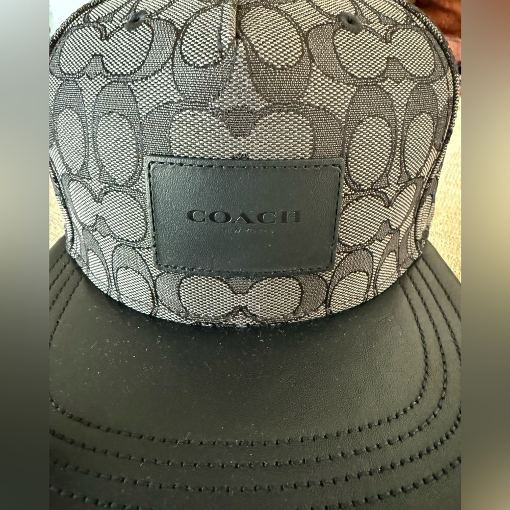 Coach Signature Flat Brim Black on Black Hat - Picture 5 of 6